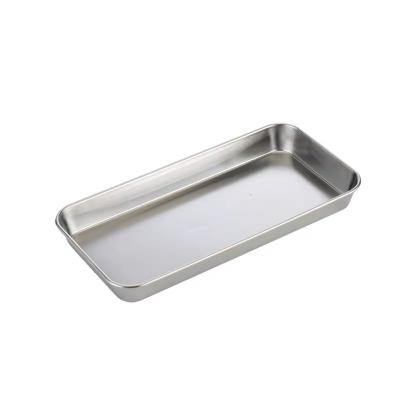 China Rectangular Tray Manufacturers Wholesale 201/304 Instrument Tray Tool Tray Dental Hospital Syringe Tray Wholesale for sale