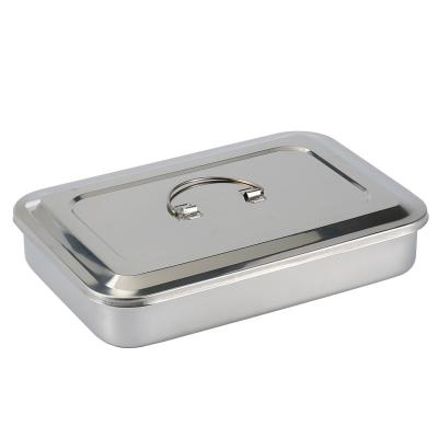 China Factory direct sale 201 stainless steel 304 medical instrument tray instrument tray with cover with handle for sale