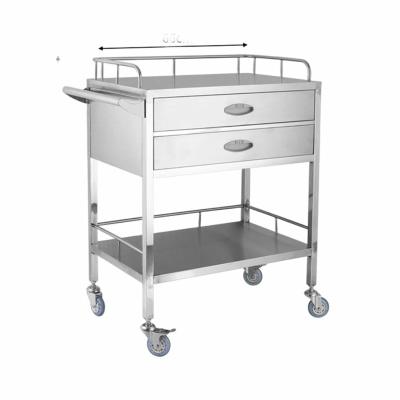 China Modern manufacturers wholesale medicinal stainless steel trolley dispensing of drugs and hospital care trolley with 2 or 3 drawers for sale