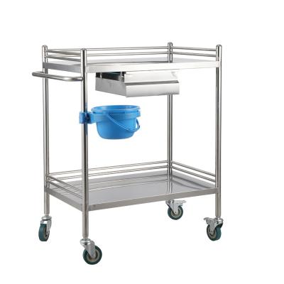 China Modern Manufacturers Wholesale Stainless Steel Trolleys Emergency Trolley Dressing Trolley With Single Drawer for sale