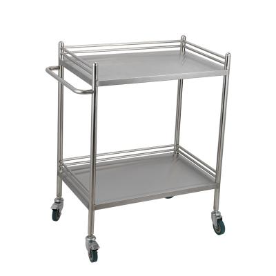 China Modern 430 Stainless Steel Hospital Furniture Welded Together Medical Dressing Trolley Surgical Instrument Trolley for sale