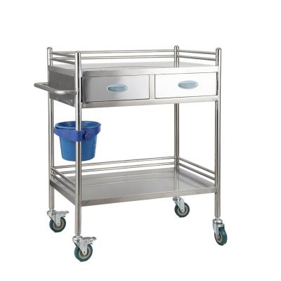 China Modern Hospital Trolley Stainless Steel Nursing Trolley Treatment Trolley With Drawers for sale