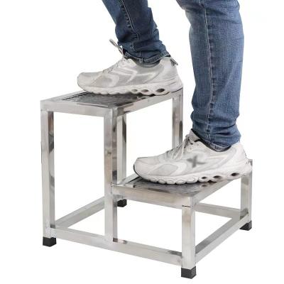 China Stool Factory Direct Sale Hospital Foot Stool Stainless Steel 2 Layers Non-slip Step Stool for sale