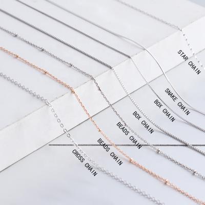 China CLASSIC 16/18 Inch 925 Sterling Silver Jewelry Solid Silver Italian Chain Necklace For Women for sale