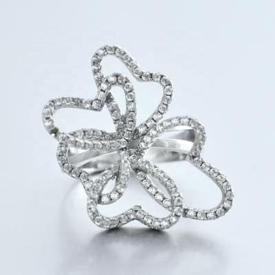 China Luxury Flower Ring Jewelry 925 Sterling Silver Lotus Sunflower Flower Design Rings Women for sale