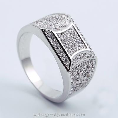 China CLASSIC Zircon Ring For Men 925 Sterling Silver Gold Ring Rings Design For Men With Price for sale