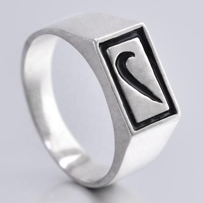 China Sports Men's s925 Sterling Silver Ring Alli Casual / Sporty Enamel Square Express Platinum for sale