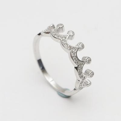 China Full Diamond 925 Sterling Silver King Crown Shaped Ring of Silver Hot Selling CZ Group and Queen for sale