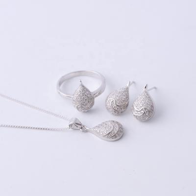 China 925 CLASSIC Full CZ Display Jewelry Set Holder 925 Sterling Silver Jewelry Set , 925 Silver Jewelry Set for sale