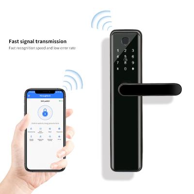 China Anti-Peep Code+Wrong-Try Lockout+Tamper Alarm High Security Electric Digital Fingerprint Smart Door Lock TTLOCK BLE Lock for sale