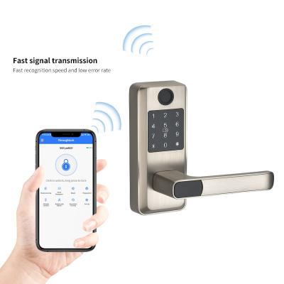 China Anti-Peep Code+Wrong-Try Lockout+Tamper Alarm Smart TTlock Password App Card Electronic mortise Door Lock for Airbnb for sale