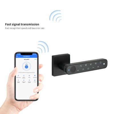 China Anti-Peep Code+Wrong-Try Lockout+Tamper Alarm Security BLE TTlock APP Door Lock Electronic Code Smart Fingerprint Handle Lock for Condo Airbnb Apartment for sale