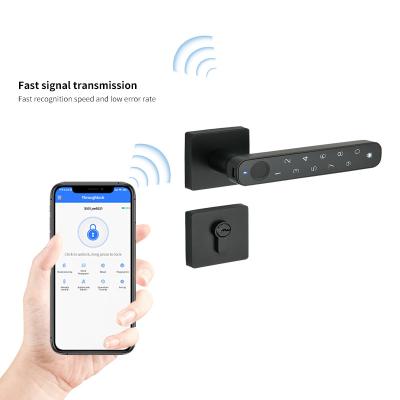 China Anti-Peep Code+Wrong-Try Lockout+Tamper Alarm Security BLE TTlock APP Door Lock Electronic Code Smart Fingerprint Handle Lock for Condo Airbnb Apartment for sale