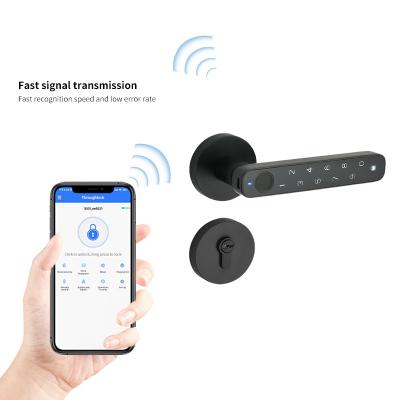 China Anti-Peep Code+Wrong-Try Lockout+Tamper Alarm Biometric Keyless Entry Door Handle Fingerprint Door Lock Smart Door Lock for Home Apartments Office Hotel for sale