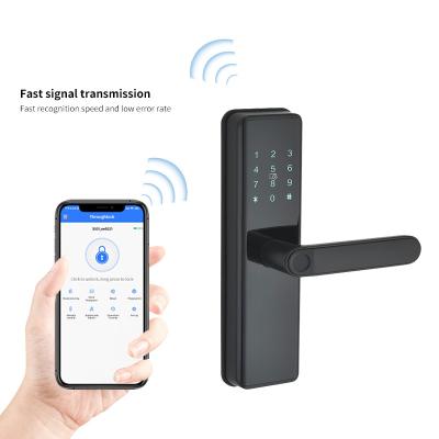 China Anti-Peep Code+Wrong-Try Lockout+Tamper Alarm High Security Electric Digital Fingerprint Smart Door Lock TTLOCK BLE Lock for sale