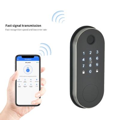 China Anti-Peep Code+Wrong-Try Lockout+Tamper Alarm Tuya Smart TT LOCK Wifi built in Fingerprint Deadbolt Smart Keyless Door Lock with American Standard for sale