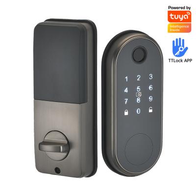 China Anti-Peep Code+Wrong-Try Lockout+Tamper Alarm TTLock Coded Digital Smart Lock Touch Screen Keypad Deadbolt Smart Electronic Door Lock Single Latch Keyless Deadbolt Lock for sale