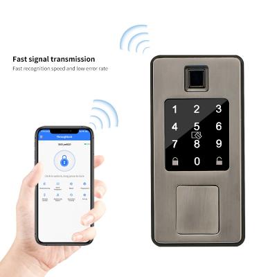 China Anti-Peep Code+Wrong-Try Lockout+Tamper Alarm Smart Deadbolt Lock Smart Life Tuya TTlock Remote Control Front Entrance Smart Ble Door Lock for sale