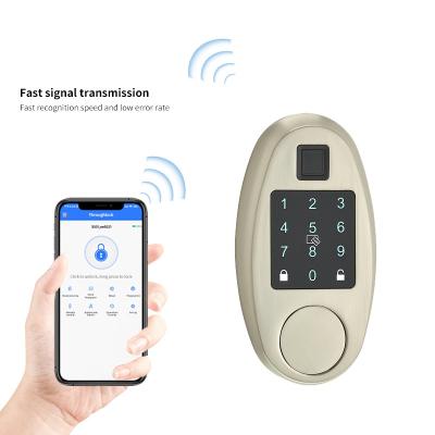 China Anti-Peep Code+Wrong-Try Lockout+Tamper Alarm TTLock Coded Digital Smart Lock Touch Screen Keypad Deadbolt Smart Electronic Door Lock Single Latch Keyless Deadbolt Lock for sale