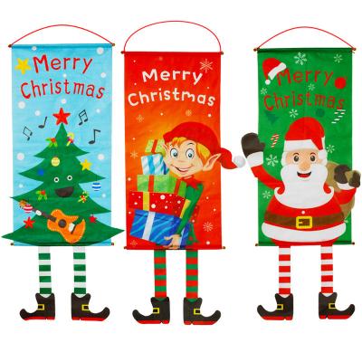 China Christmas Decoration 2021 New Merry Christmas Decoration Supplies Hanging Christmas Banner Flag for sale