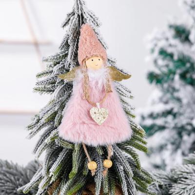 China Palmy Merry Christmas Hanging Tree Dolls Girls Dolls Children's Gift Angal Christmas Tree Pendant Creative White Pink Gray Christmas Decoration for sale