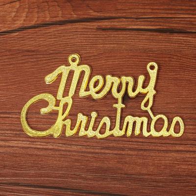 China 2022 Disposable Merry Christmas Decorate Top Gold Jingle Alphabet Card Stain Card Snowball Bell Tree Decor Merry Christmas Chime for sale