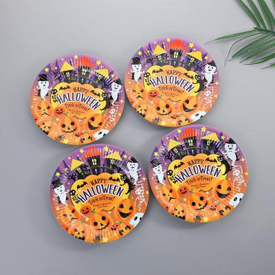 China Disposable paper plate indoor and outdoor festival Halloween wholesale decoration paper plate Halloween night party supplier for sale