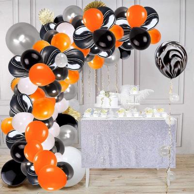 China New Large 18inch Latex Halloween Spider Balloons Set Halloween Decorations Eye Balloons Orange And Black Gray for sale