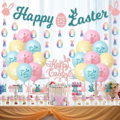 China Cake Topper Banner Wall Party Decor Lucky Holiday Party Balloon Decoration Pink Bunny Easter Theme Party Supplier St Patrick's Day Party Decoration for sale