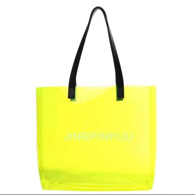 China Hot Sale New High Quality Custom LOGO PVC Cosmetics Bag Laser Handled Sewing Shopping Bag for sale