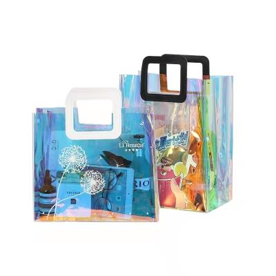 China New PVC Waterproof Outdoor Pattern Tote Bag Plastic Shopping Bag Or Transparent Waterproof Surface Cosmetic Bag for sale