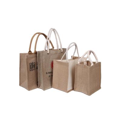 China Eco-Friendly Wholesale Burlap Tote Hand Bags Buying Ladies Burlap Gift Bag With Your Own Logo for sale