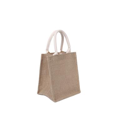 China Unique Design Printed Rope Cotton Webbing Eco-friendly Handle Tote Bag Eco-friendly Waterproof Jute Bag for sale