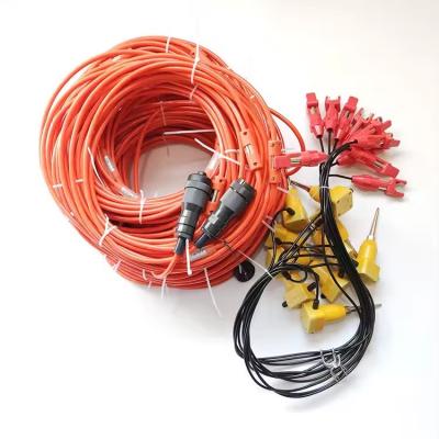 China 12 Channels Seismic Cable With 12 Split Spring Take-out Ordinary Type With NK27 Female Connector , Geophone Cable for sale