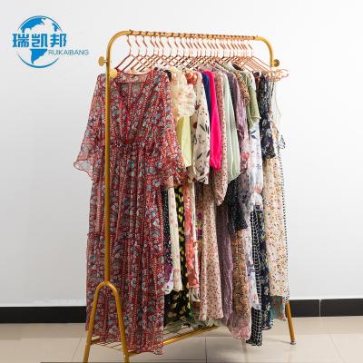 China RUIKAIBANG Polyester/Cotton Used Clothes Summer Dresses Ladies Women For Sale Used Clothes Pack Dress Wholesale Used Clothes for sale