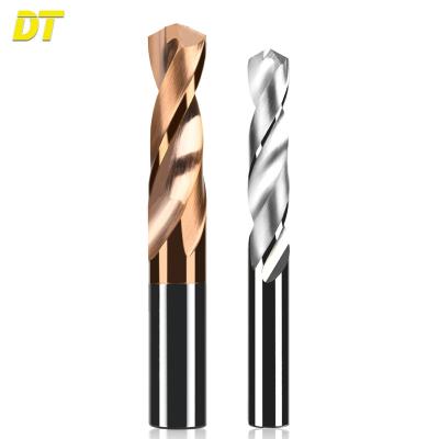 China CNC DT 3 Flute Carbide Twist Milling Machining Drilling Bit Cutting Tools For Hard Metal for sale