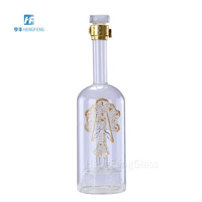 China Gift & Craft China Direct Import Customized Logo Round Clear Empty Crystal Tequila Bottle Luxury for sale