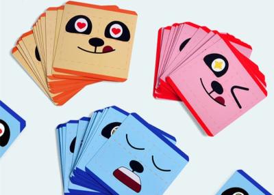 China Paper Board Facial Expression Puzzle Educational Jigsaw Puzzles 36 Double Sided Printing Card for sale