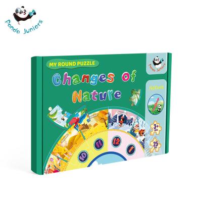 China Preschool Calendar Learning Round Baby Jigsaw Puzzles Toys Sensitivity Development for sale