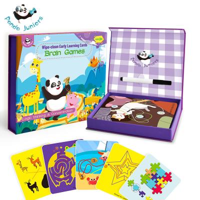 China Brain Games Wipe-Clean Early Learning Flash Cards for Toddler Preschool Education Cards Intellectual Toys for sale