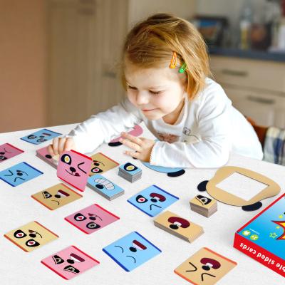 China Expression Puzzle Blocks Face-Changing Expressions Matching Early Educational Montessori Toy Social Emotional Learning for sale