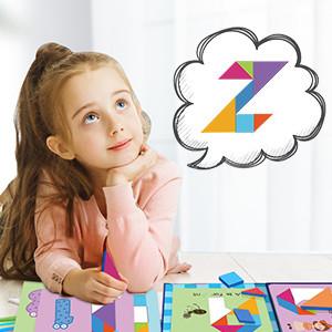 China Children'S Early Education Puzzle Geometric Shape Magic Triangle Tangram for sale