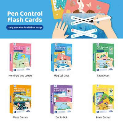 China ASTM F963-17 Pen Control Tracing Flashcards For Learning Writing Patterns /  Lines /  Shapes for sale