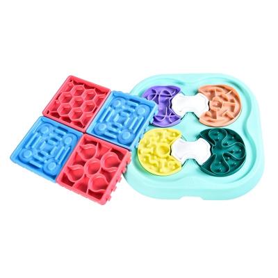 China Wholesale IQ Slow Training Feeder Puzzle Stored Feeding Pet Cat Dog Bowl Lick Pad for sale