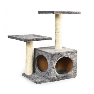 China Wholesale Cheap Sisal Stocked Lining Mail Housing Small Kitten Cat Tree for sale