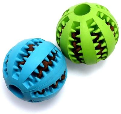 China Stored Interactive Non-Toxic Natural Durable Latex Pet Chew Food Dog Treat Toy Ball for sale