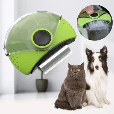 China Stocked 3 in 1 Multifunctional Rotating Portable Pet Hair Grooming Cat Dog Comb Cleaning Brush for sale