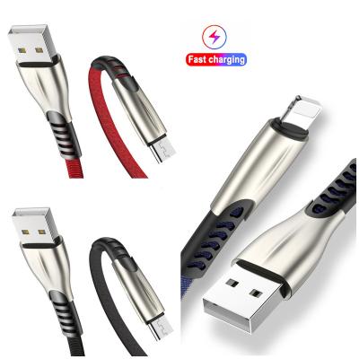 China Wholesale MP3/MP4 Player Heavy Duty Zinc Alloy Flat Denim 3a USB C Lighting Fast Charging Type Micro USB C Data Cable For Galaxy for sale