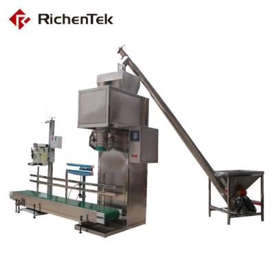 China Automatic Food 10kg 15kg Bag Lime Powder Filling Machine With Clamp Gripper for sale