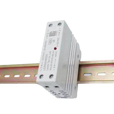 China Sealed DC To AC 10A-40A SSR Slim Solid State Relay With Industrial Heat Sink Relay DIN Rail Mount for sale